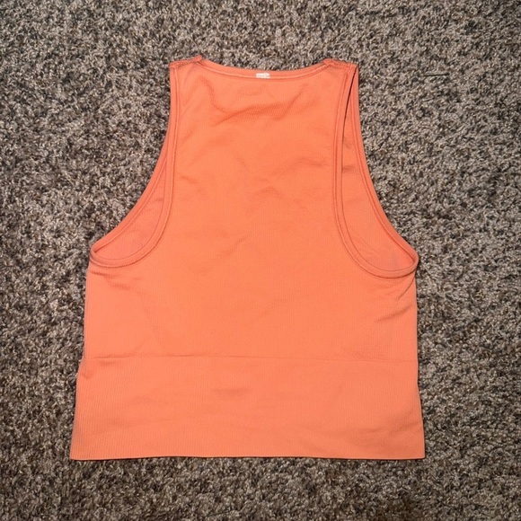 Athleta Aurora Seamless Crop Ribbed Tank Bright Orange Size XS NWOT - Picture 7 of 7